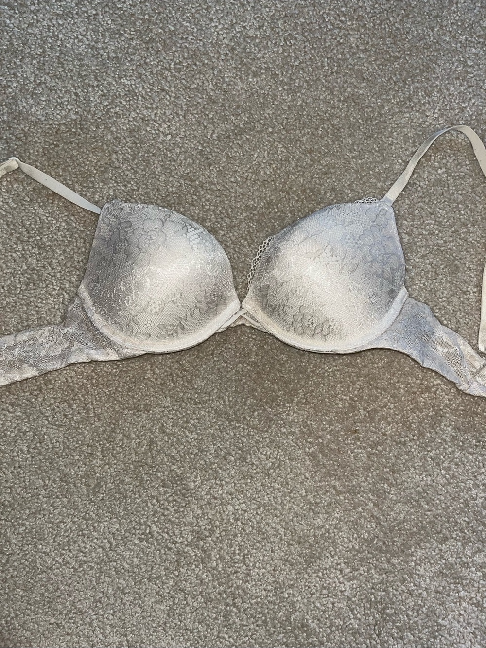 Ambrielle 34C White Floral Lace Push-Up Bra